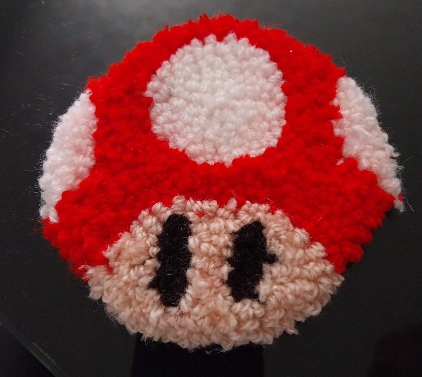 Punch needle cup coaster