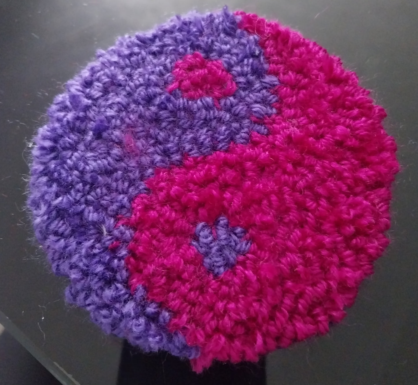 Punch needle cup coaster