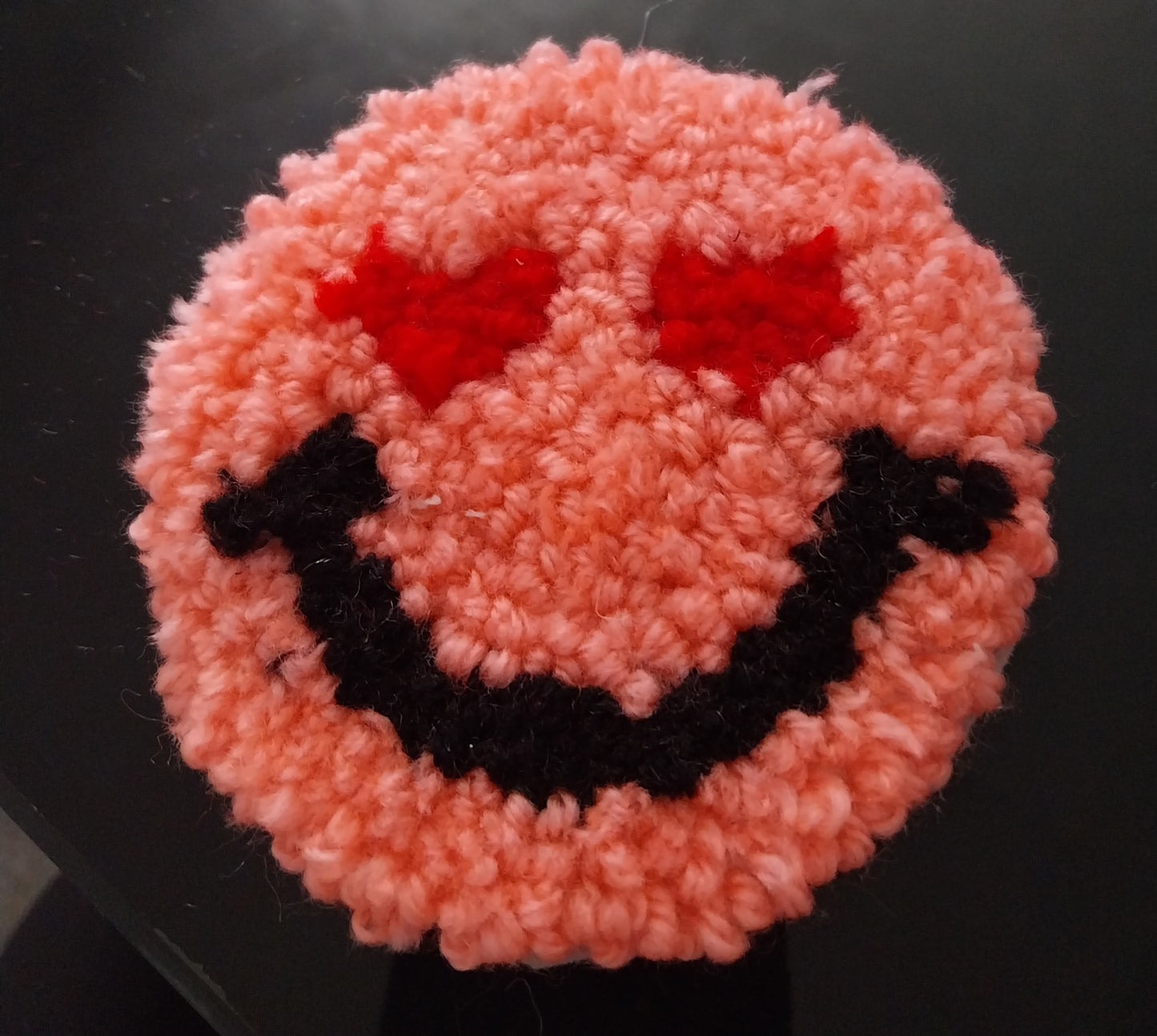 Punch needle cup coaster