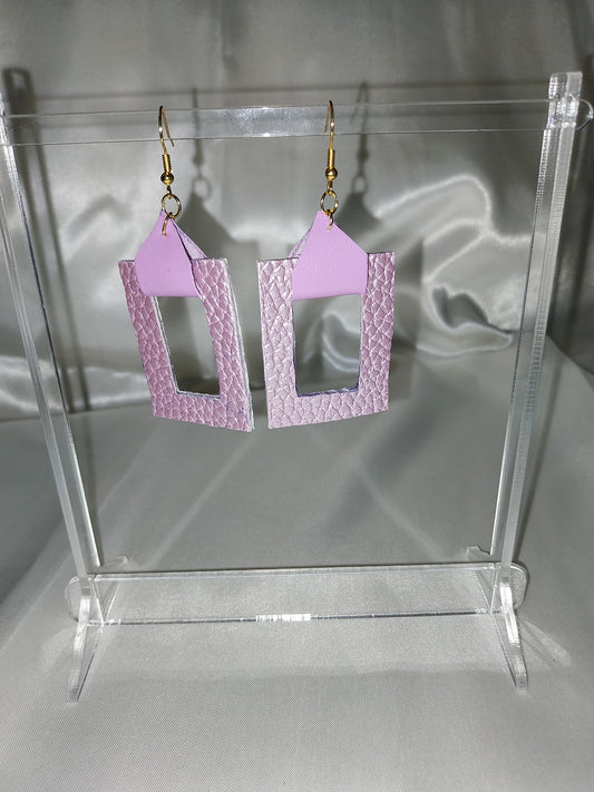 Square faux leather earrings