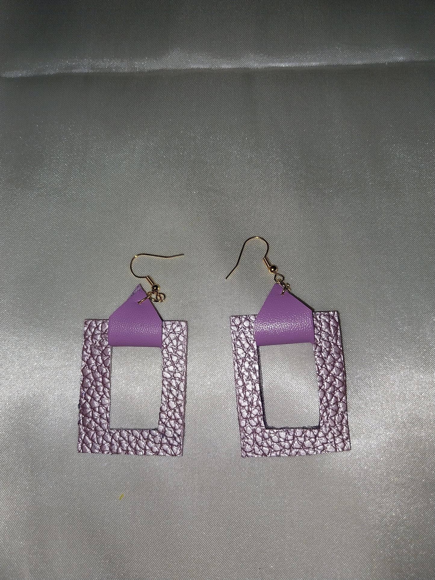 Square faux leather earrings