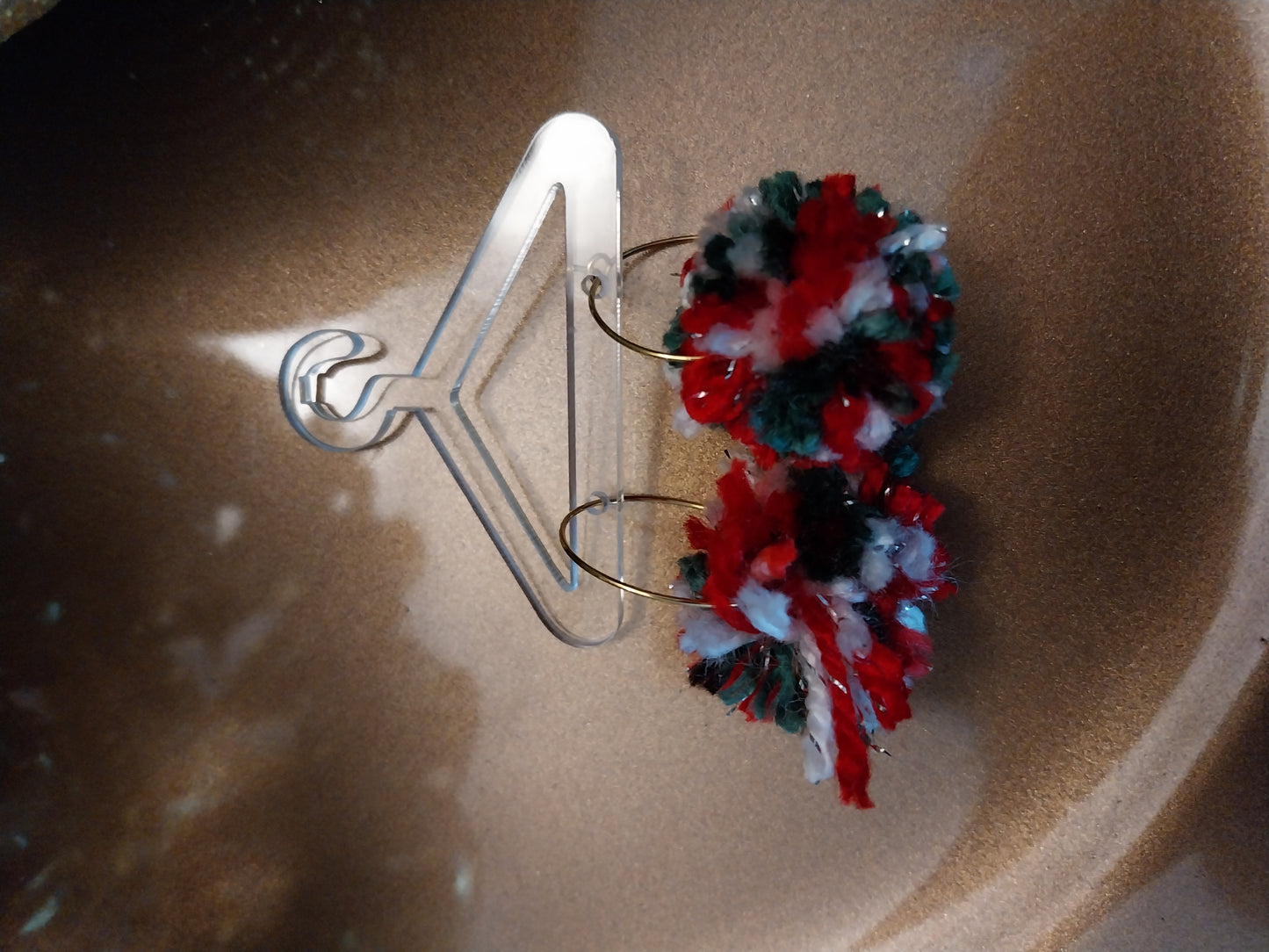 Christmas pom pom earrings
