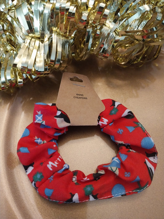 Christmas scrunchie - penguins