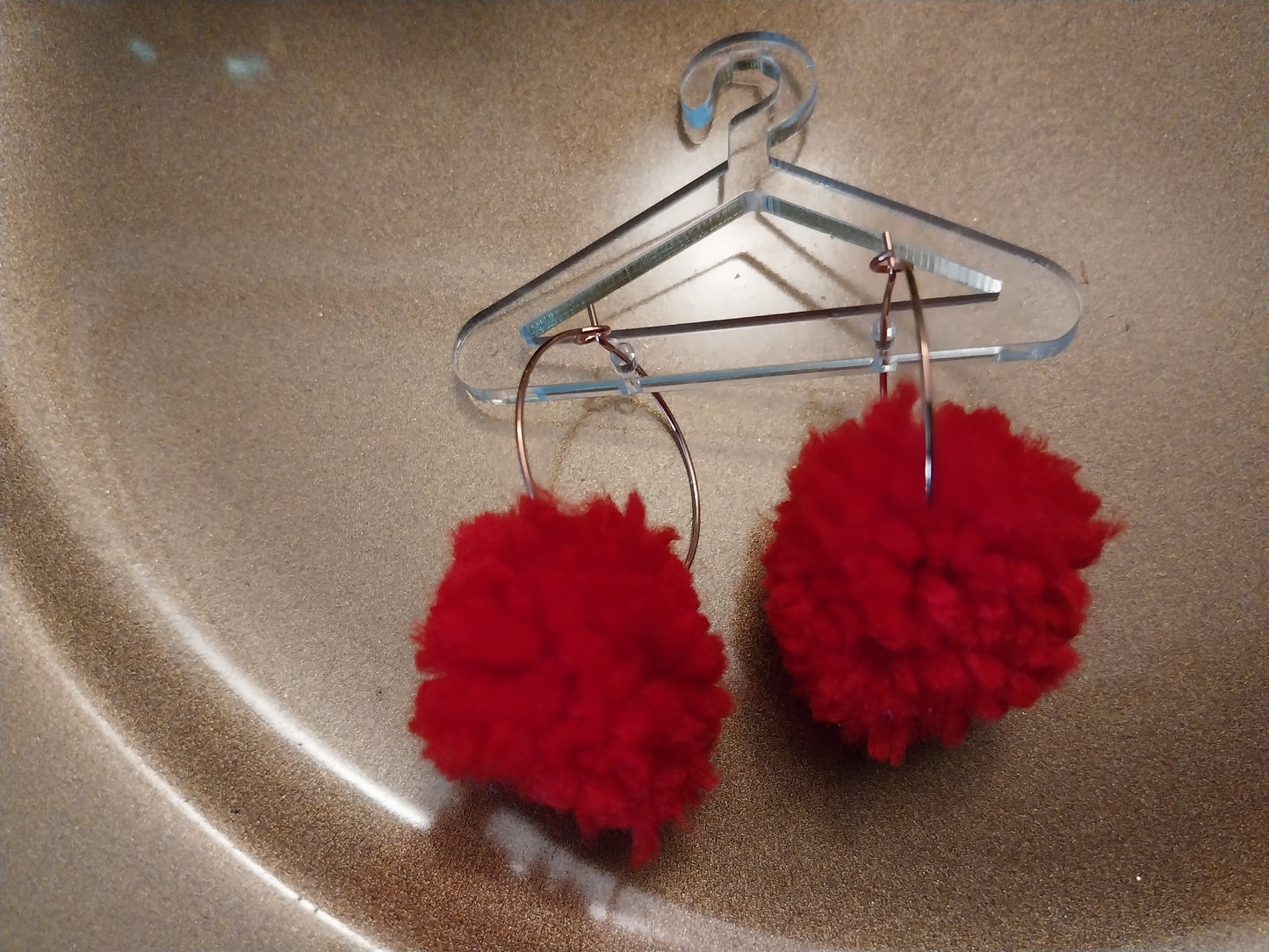 Christmas pom pom earrings